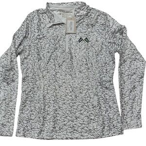 NWT Peter Millar Long Sleeve Sunshirt. Silver cocktail print. Size Small.